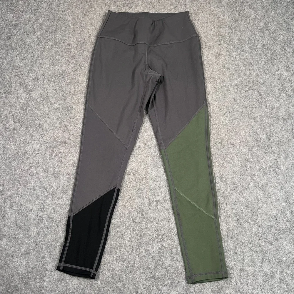 Royal Robbins Gray Green Black Color‎ Block Cropped Leggings Women's Size XS